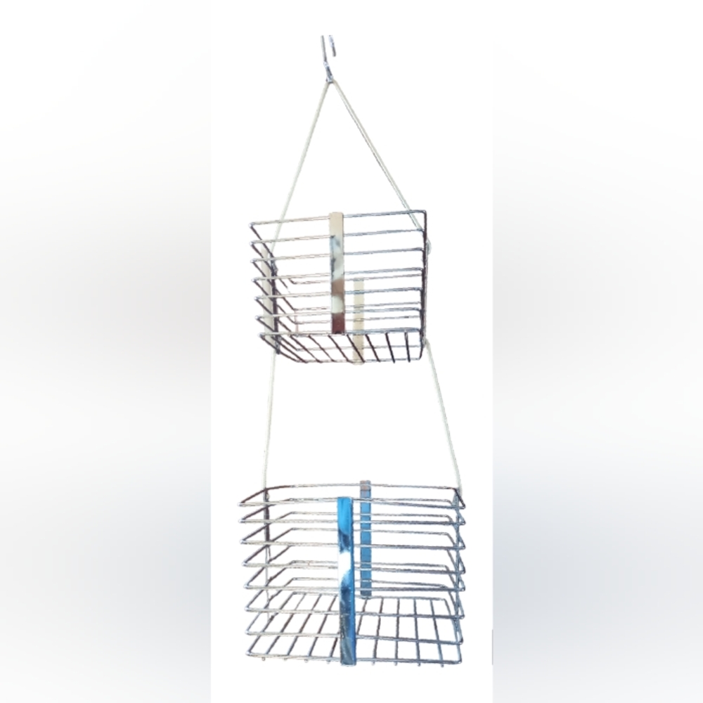 2 tier chrome hanging basket